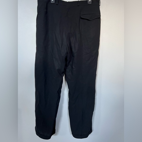 VINTAGE GIORGIO ARMANI MILANO MEN PANTS BLACK HAND TAILORED PRE-OWNED ITALY MADE Dress